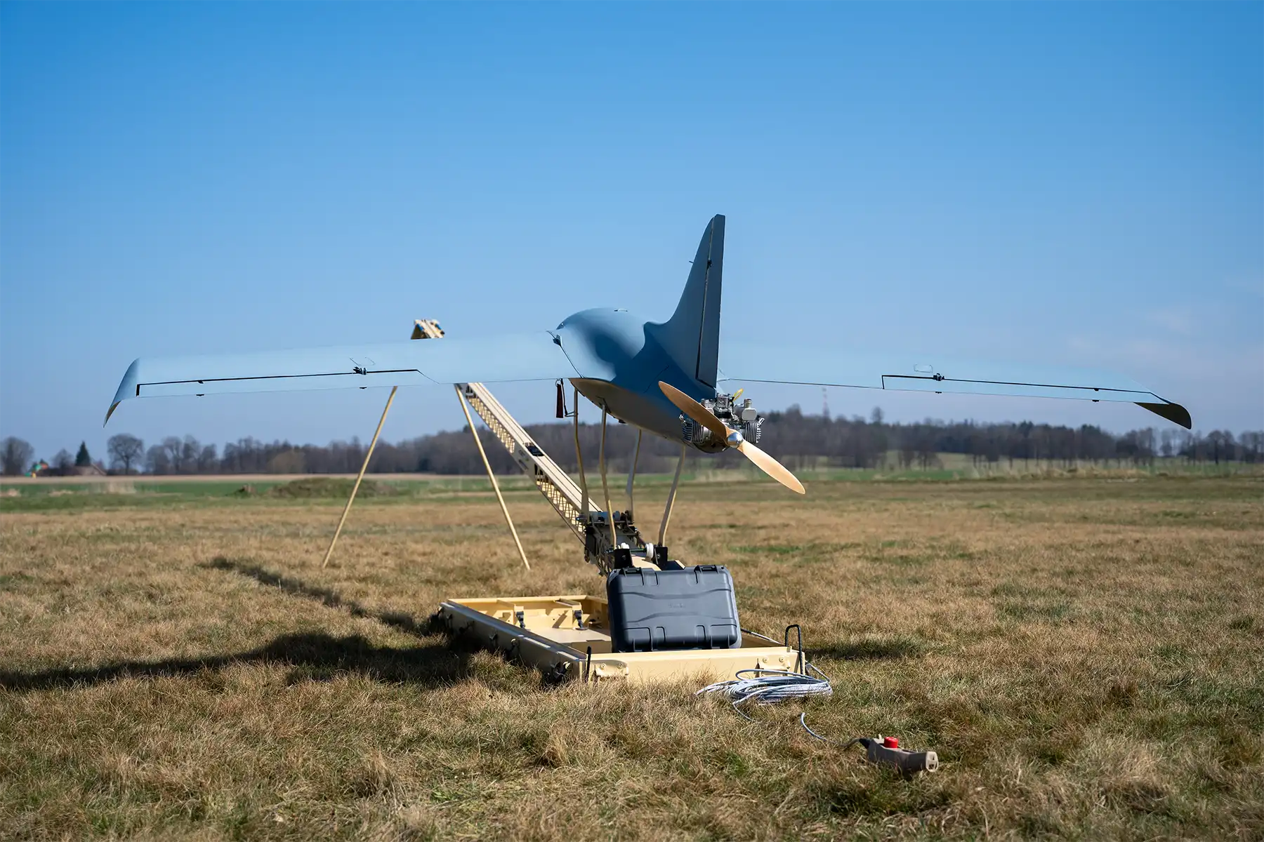 Autonomous UAV MTS mounted on a field launch catapult system