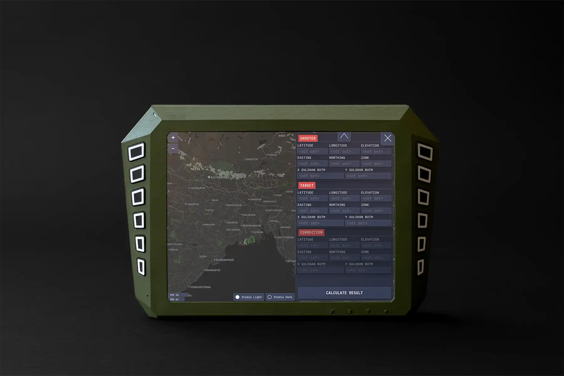Target Acquisition System with GPS map and coordinate inputs